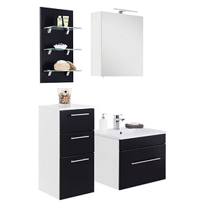 Badmöbel-Set VIVA schwarz/weiß