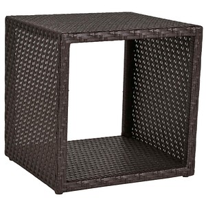 Garden Pleasure LIVINGSTON Beistelltisch quadratisch Kunststoffgeflecht schwarz 47,5 x 46,5 x 46,5 cm, 1 St.