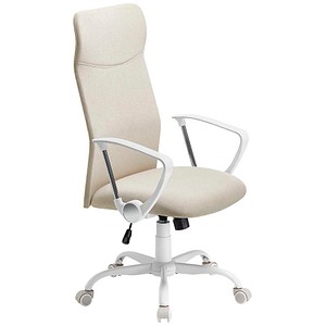 0194343189598 - Bürostuhl ergonomischer Schreibtischstuhl Drehstuhl gepolsterter Sitz höhenverstellbar und neigbar bis 120 kg belastbar cappuccinobeige