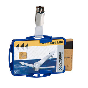 DURABLE Ausweishalter für 2 Karten 821806, Clip, blau, 25 St.