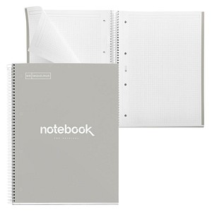 8422593466261 - Notizbuch Miquelrius Emotions 1 A4 80 Blatt kariert und blickdicht gelocht Spiralbindung Hardcover grau