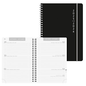 4061947139525 - Schülerkalender Plain Black Juli 2025 - Dezember 2026 schwarz