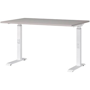4005949791060 - Schreibtisch DOWNEY 7910-617 manuell höhenverstellbar 68-91cm (H) 120cmx80cm (BxT) rechteckig kaschmir   Weiß 4005949791060 