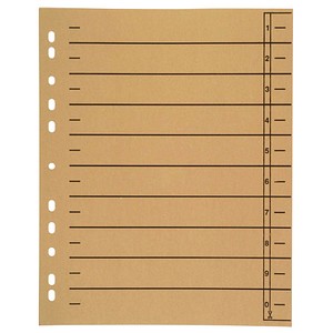 4018924915092 - Trennblätter 0-9 grau 100 Blatt