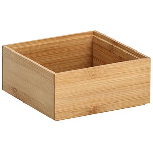4003368133300 - Bamboo Ordnungsbox stapelbar Ideal zum Aufbewahren und Ordnen von Kleinutensilien in Heim Haushalt und Büro Maße 15 x 15 x 7 cm Bambus