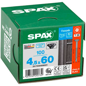 4003530290732 - Fassadenschrauben T20 Linsenkopf BLAX A2 25170404506021 45 mm x 60 mm 100 St 4003530290732 - Fassadenschrauben T20 Linsenkopf BLAX A2 25170404506021 45 mm x 60 mm 100 St