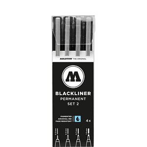 MOLOTOW BLACKLINER SET 2 Fineliner-Set schwarz, 4 St.
