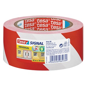 Tesa Signal Universal Warnklebeband rot/weiß 55 mm