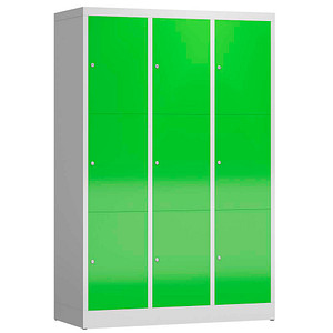 4061815857896 - Schließfachschrank ClassiX gelbgrün lichtgrau X-523335 9 Schließfächer 1185 x 500 x 1800 cm 4061815857896 LÜLLMANN