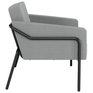 3660141964417 - Sessel meet® by Paperflow MEDSO Klassik L gepolstert Sitzfläche austauschbar B 750 x T 743 x H 736 mm Stoff und Stahl grau mattschwarz