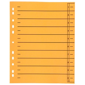 4018924915061 - Trennblätter DIN A4 0-9 orange 230 g m² 100 Blatt