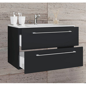 4051814380914 - 2-tlg Waschplatz Waschtisch Waschbecken Unterschrank Breite 80 cm Badmöbel Set hängend mit zwei Schubladen Badinos 4051814380914 - 2-tlg Waschplatz Waschtisch Waschbecken Unterschrank Breite 80 cm Badmöbel Set hängend mit zwei Schubladen Badinos