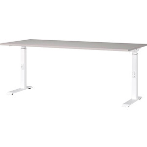 4005949791268 - Schreibtisch DOWNEY 7912-617 manuell höhenverstellbar 68-91cm (H) 180cmx80cm (BxT) rechteckig kaschmir   Weiß 4005949791268 