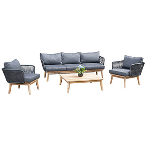 4028041974384 - Loungegruppe Sunny Smart Bridgeport dunkelgrau natur Metall 14-teilig 4028041974384 Müsing