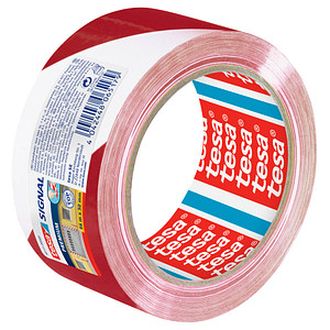 Tesa Warnklebeband Signal PREMIUM 50mm x 66m rot/weiß PVC reißfest