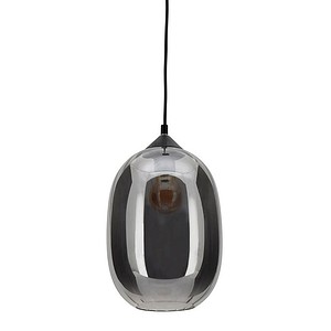 3361410162618 - Deckenleuchte Strada Glas spiegelgrau B 200 x T 200 x H 400 mm E27 meet by paperflow