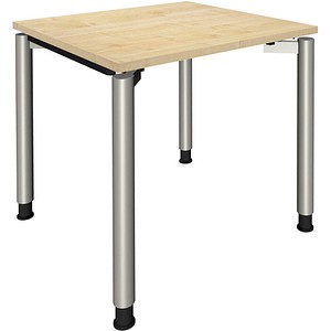 4260267325056 - fm Sidney höhenverstellbarer Schreibtisch königsahorn rechteckig 4-Fuß-Gestell Rundrohr silber 800 x 800 cm 4260267325056 - fm Sidney höhenverstellbarer Schreibtisch königsahorn rechteckig 4-Fuß-Gestell Rundrohr silber 800 x 800 cm