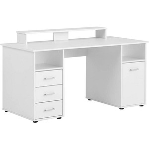 4027181114230 - Schreibtischkombination Niels light 701701 867cm (H) 150cmx70cm (BxT) rechteckig weiß   perlweiß 4027181114230 MÖBELPARTNER 4027181114230 - Schreibtischkombination Niels light 701701 867cm (H) 150cmx70cm (BxT) rechteckig weiß   perlweiß 4027181114230 MÖBELPARTNER