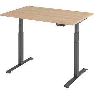 4032062319963 - Base Lite elektrisch höhenverstellbarer Schreibtisch eiche rechteckig T-Fuß-Gestell grau 1200 x 800 cm 4032062319963 - Base Lite elektrisch höhenverstellbarer Schreibtisch eiche rechteckig T-Fuß-Gestell grau 1200 x 800 cm