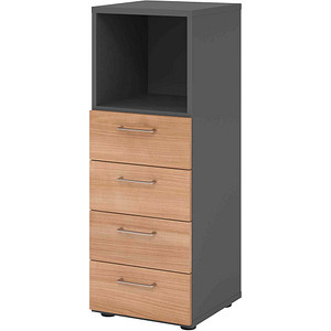 HAMMERBACHER Regalschrank 934S4, V934S4/G/N/BS grafit, nussbaum 40,0 x 42,0 x 110,0 cm, 1 St.