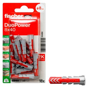 4048962237030 - fischer DuoPower 8x40 2K 534994 Universaldübel-Sortiment Ø 8 mm x 40 mm 18 Stück