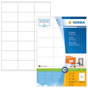 2.100 HERMA Etiketten 4451 weiß 70,0 x 42,0 mm