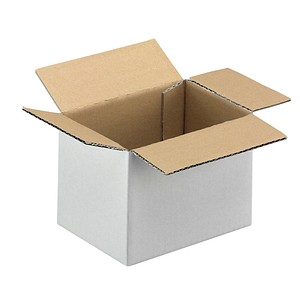 Nestler Wellpapp-Faltkartons 1-wellig weiß 19,0 x 13,0 x 13,7 cm Außenmaß, 20 St.