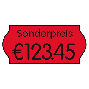 4034031004023 - Preisetiketten ACL32101120-01 22x12mm leuchtrot permanent 54000 Etiketten 4034031004023 ACL32101120-01 36 Rolle