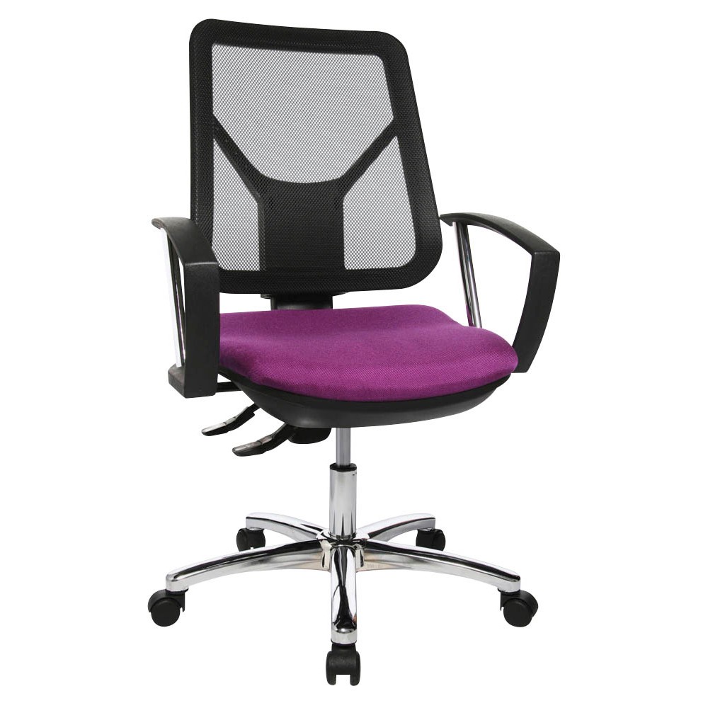 Topstar Bürostuhl EPO20Q BC1 Ergo Point SY – Dynamisches Sitzen Mit Fester Armlehne, Stoff Rot