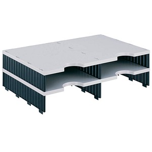 Sortierstation Styrodoc grau/schwarz mit 4 Fächern