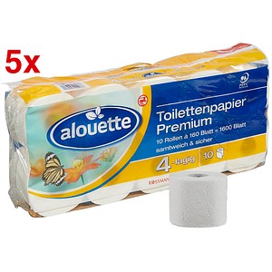 AKTION: alouette Toilettenpapier Premium 4-lagig 50 Rollen