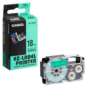 Beschriftungsband XR-18GN XR-18GN1, 18 mm schwarz auf grün