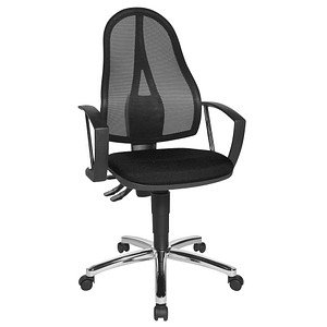 4014296238302 - Bürostuhl Point 60 Netz Plus schwarz   chrom mit Armlehnen bis 110kg 4014296238302 Topstar