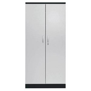 4260090172247 - Aktenschrank 100129 Holz Stahl abschließbar 5 OH 92 x 195 x 42 cm lichtgrau schwarz 4260090172247 Gürkan