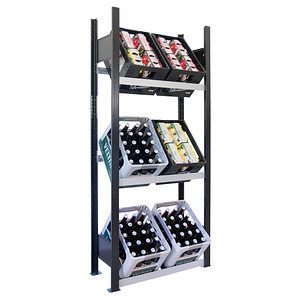 SCHULTE Getränkekistenregal 37001-S schwarz, silber 75,0 x 30,0 x 180,0 cm