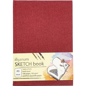 8606004980410 - Skizzenbuch DIN A5 blanko weinrot Hardcover 54 Seiten