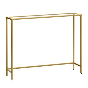 VASAGLE Konsolentisch rechteckig Glas gold 100,0 x 20,0 x 80,0 cm, 1 St.