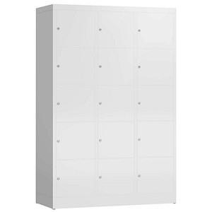 4061815858305 - Schließfachschrank ClassiX signalweiß X-523537 15 Schließfächer 1185 x 500 x 1800 cm 4061815858305 LÜLLMANN