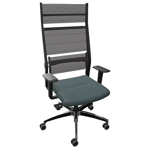 Dauphin Bürostuhl Lordo Stoff grau, Gestell alu