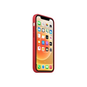 Apple Silikon Case mit MagSafe Handy-Cover für Apple iPhone 12, iPhone 12 Pro rot