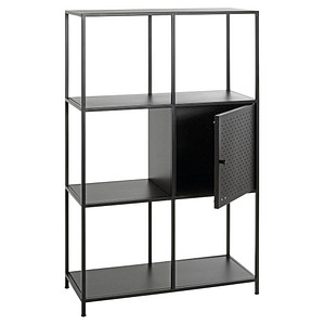 4001070375247 - HAKU Möbel Regal (BHT 80x37x134 cm) BHT 80x37x134 cm schwarz Standregal Bücherregal Bücherregal Schuhregal