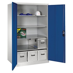 4064615183325 - CP Metallschrank 8934-00 S10197 lichtgrau enzianblau 1200 x 800 x 1950 cm aufgebaut