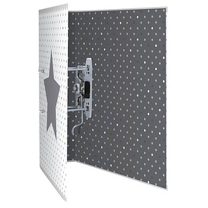 4008705071925 - HERMA Motivordner Stars Weiß gepunktet DIN A4 Rückenbreite 70 mm aus stabilem Karton bedruckter - 1 Stück (7192)