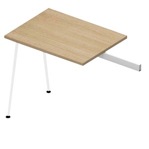Quadrifoglio Anbautisch X3 eiche, weiß rechteckig 80,0 x 60,0 x 75,0 cm
