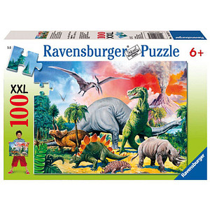 Ravensburger XXL Unter Dinosauriern Puzzle, 100 Teile