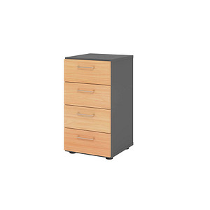 HAMMERBACHER 924S4 Schubladenschrank buche, grafit 4 Schubladen 40,0 x 42,0 x 74,8 cm, 1 St.