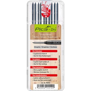 Pica Dry Schreiner 4050 Fallminen-Bleistiftminen grau H 2,8 mm, 10 St.