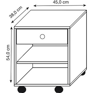4051814370656 - Rollcontainer Beistellcontainer mit zwei offenen Fächern Maße ca H 54 x B 45 x T 38 cm Bürocontainer - Salda 4051814370656 - Rollcontainer Beistellcontainer mit zwei offenen Fächern Maße ca H 54 x B 45 x T 38 cm Bürocontainer - Salda
