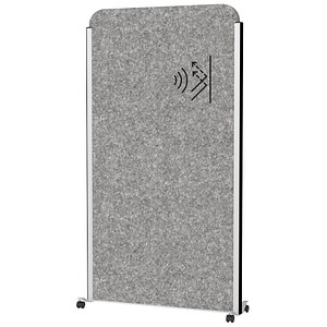4002390089807 - Mobiles MAUL Stellwandsystem MAULcocoon Akustik B 1000 x H 1800 mm dunkelgraue Oberfläche silber 4002390089807 - Mobiles MAUL Stellwandsystem MAULcocoon Akustik B 1000 x H 1800 mm dunkelgraue Oberfläche silber