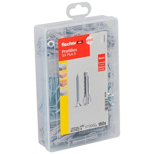 4048962482232 - fischer Profi-Box - SX Plus + S 567897 Dübel- und Schrauben-Sortiment Ø 45 5 6 8 mm 30 40 55 mm 160 Stück